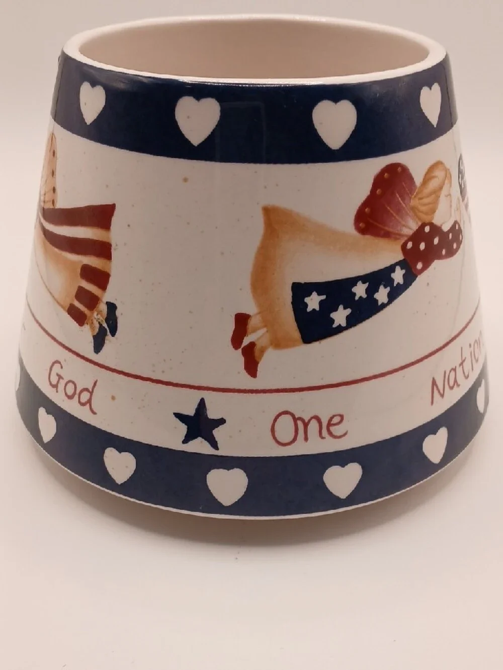 Home Interiors Patriotic Angel Ceramic Candle Shade Topper